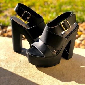 Black platform heels